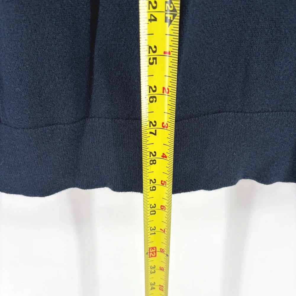 Banana Republic Men XL Luxury Blend Silk Cotton Cashmere Colorblock Sweater Blue